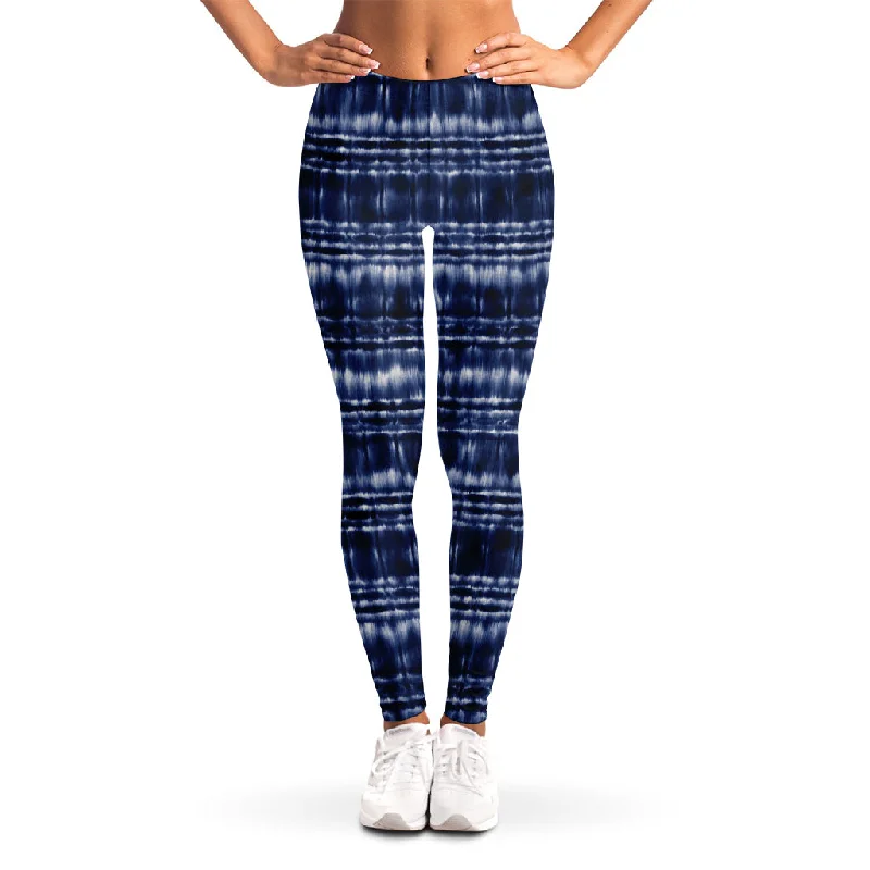 Bargain Bin Indigo Dye Shibori Print Women's Leggings