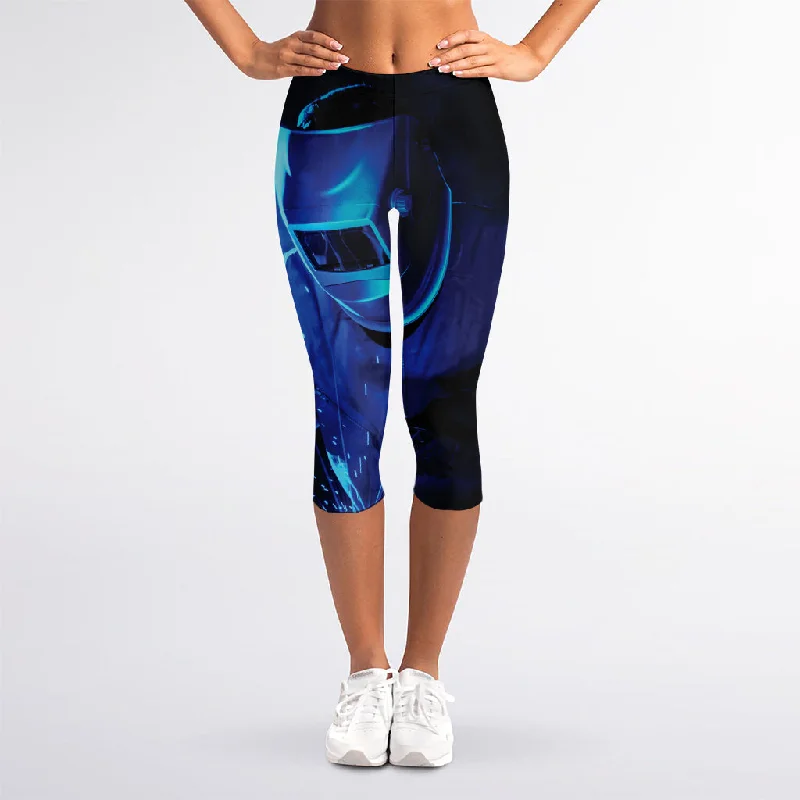 Don't Wait Industrial Welder Print Women's Capri Leggings