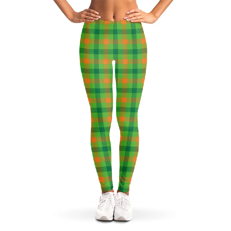Factory Direct Sale Irish Buffalo Plaid Pattern Print Women's Leggings