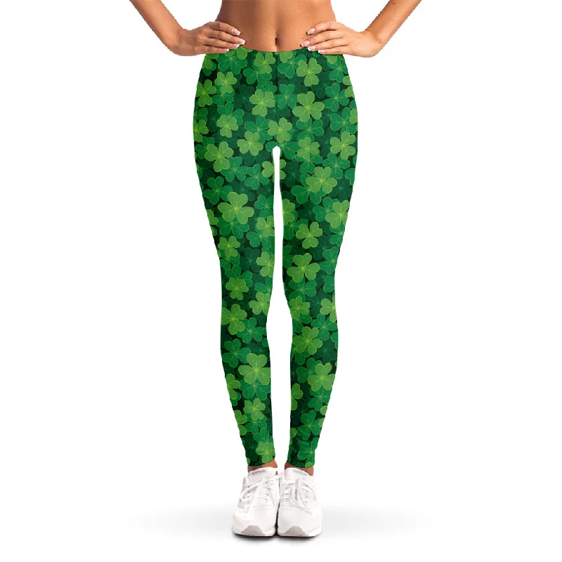 Sneak Peek Sale Irish Clover Saint Patrick's Day Print Women's Leggings