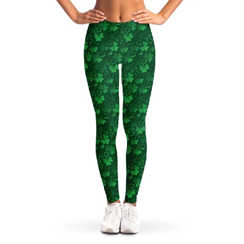 Weekend Flash Sale Irish Leaf St. Patrick's Day Print Women's Leggings