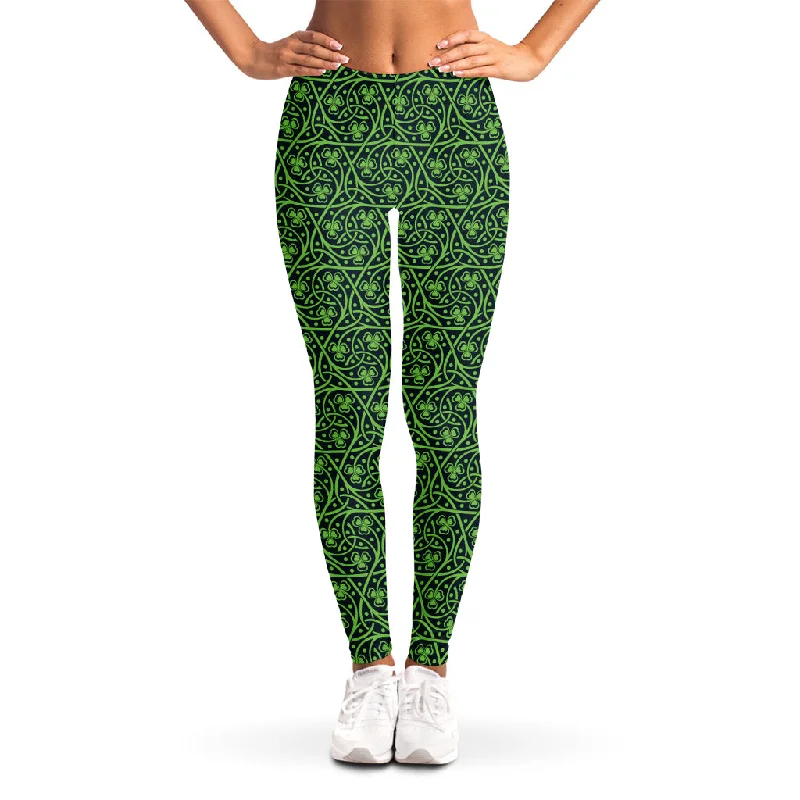 Weekend Special Irish Shamrock Pattern Print Women's Leggings