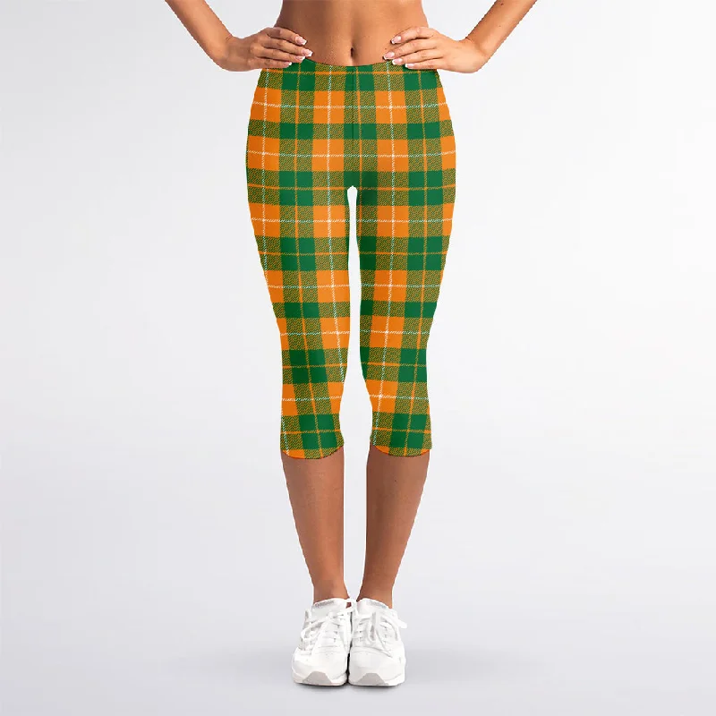 Can't Miss Irish Themed Plaid Pattern Print Women's Capri Leggings