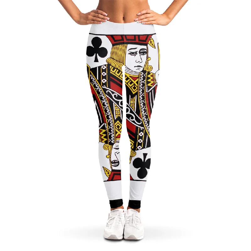 Quick Sale Jack Of Clubs Playing Card Print Women's Leggings