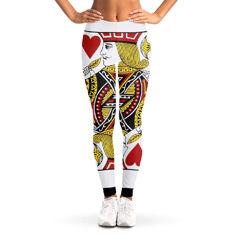 Major Savings Jack Of Hearts Playing Card Print Women's Leggings
