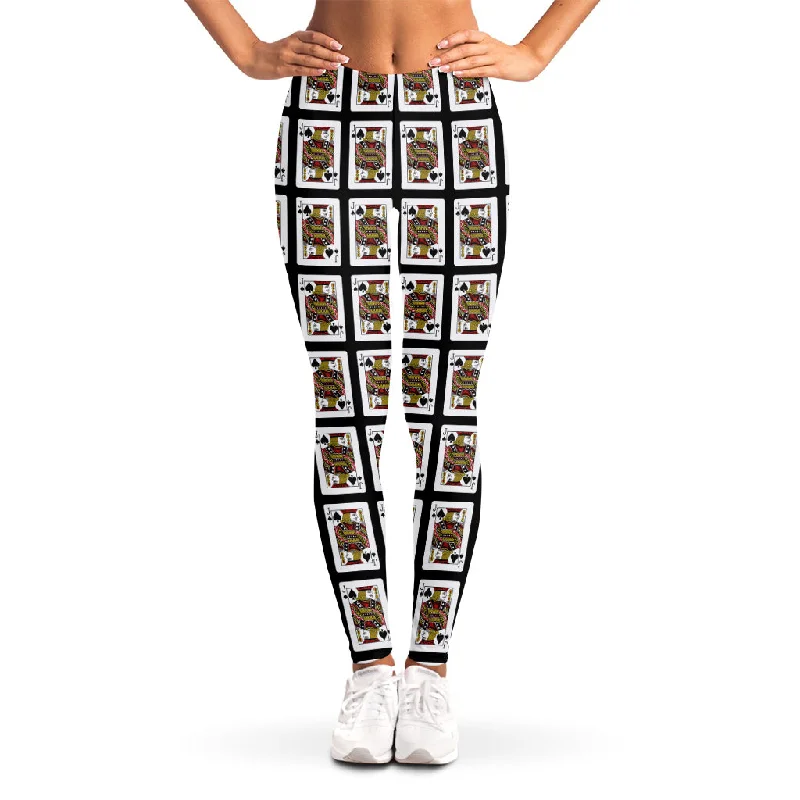 Limited Availability Jack Of Spades Pattern Print Women's Leggings