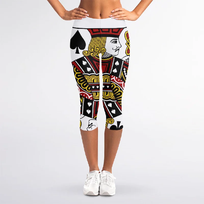 Deal Mania Jack Of Spades Playing Card Print Women's Capri Leggings