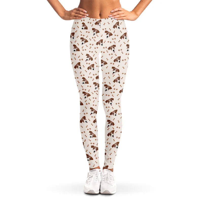 Final Markdown Jack Russell Terrier And Bone Print Women's Leggings