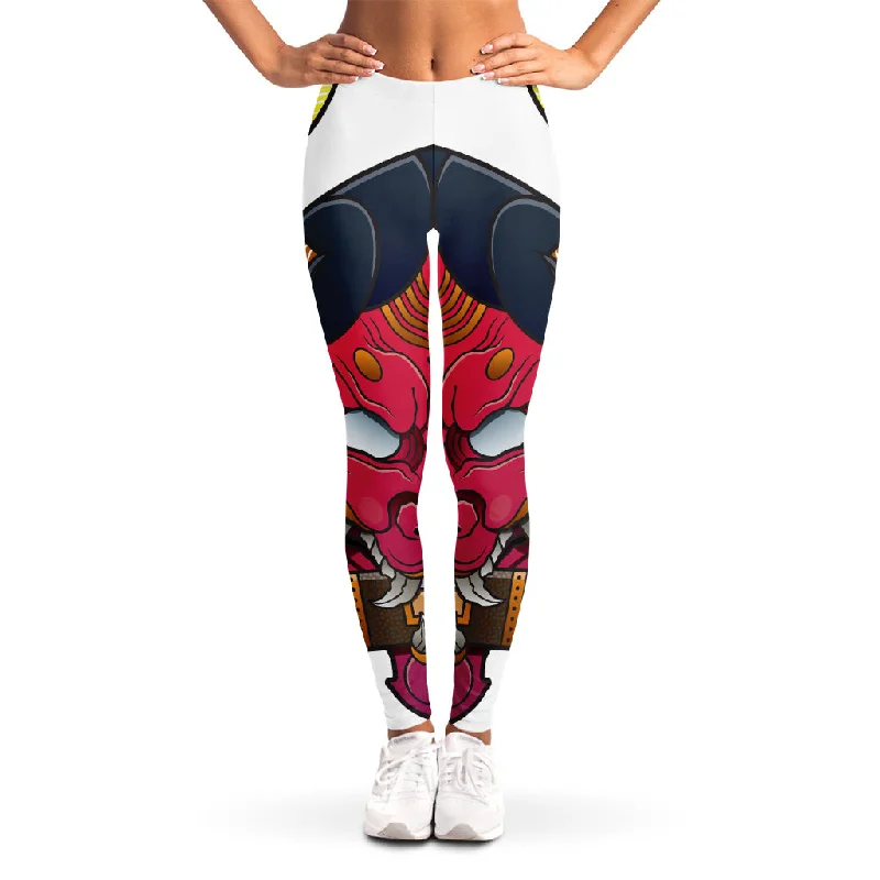 Fantastic Deals Japanese Demon Mask Print Women's Leggings