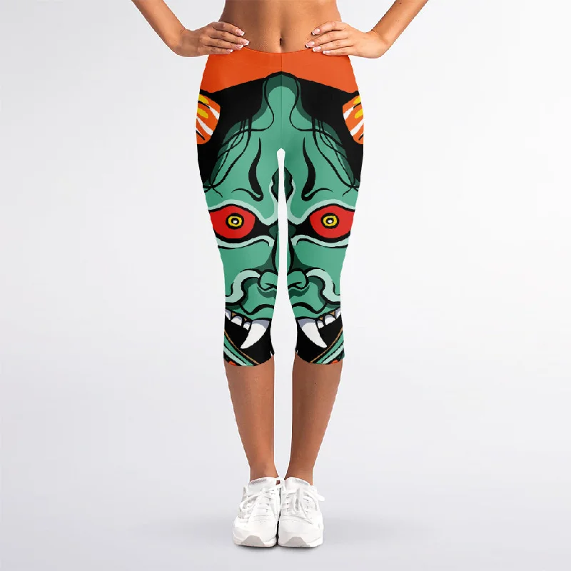Year-End Sale Japanese Demon Print Women's Capri Leggings