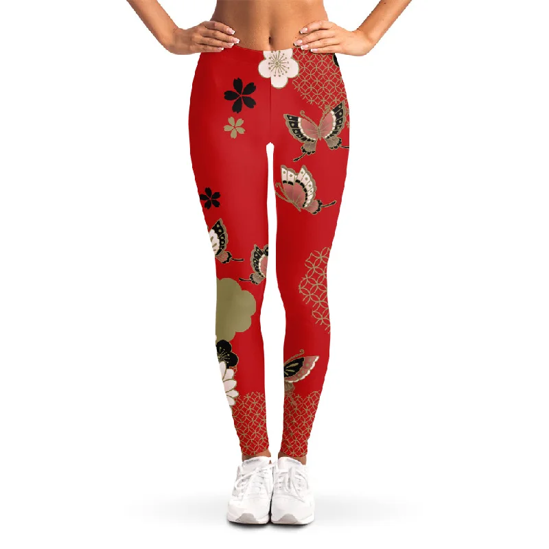Clearance Items Japanese Flower Print Women's Leggings