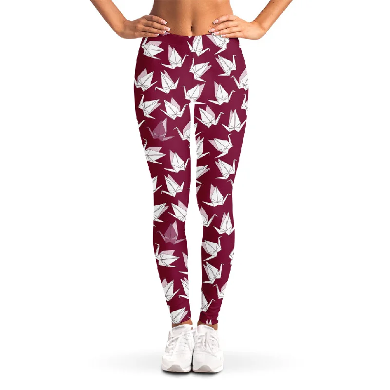 Price Fest Japanese Origami Crane Pattern Print Women's Leggings