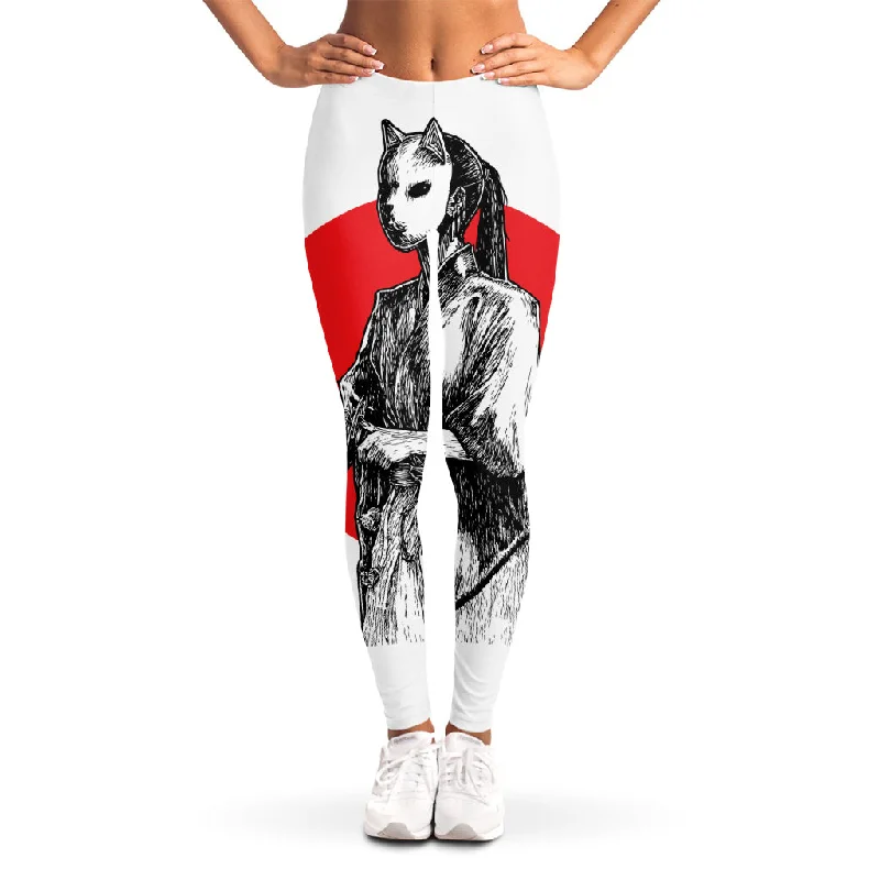 Price Meltdown Japanese Samurai Girl Print Women's Leggings