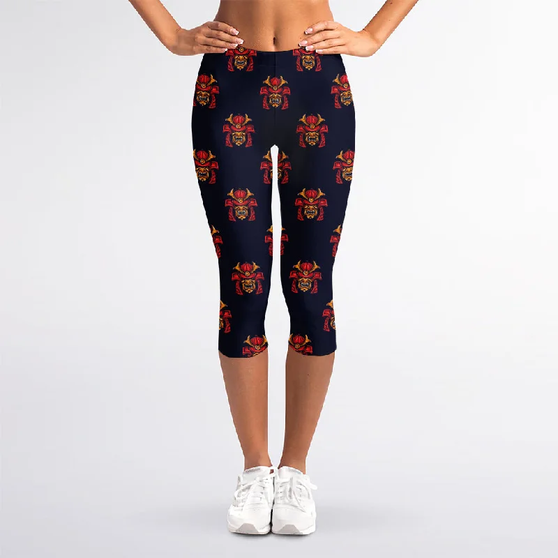 Daily Deals Japanese Samurai Pattern Print Women's Capri Leggings