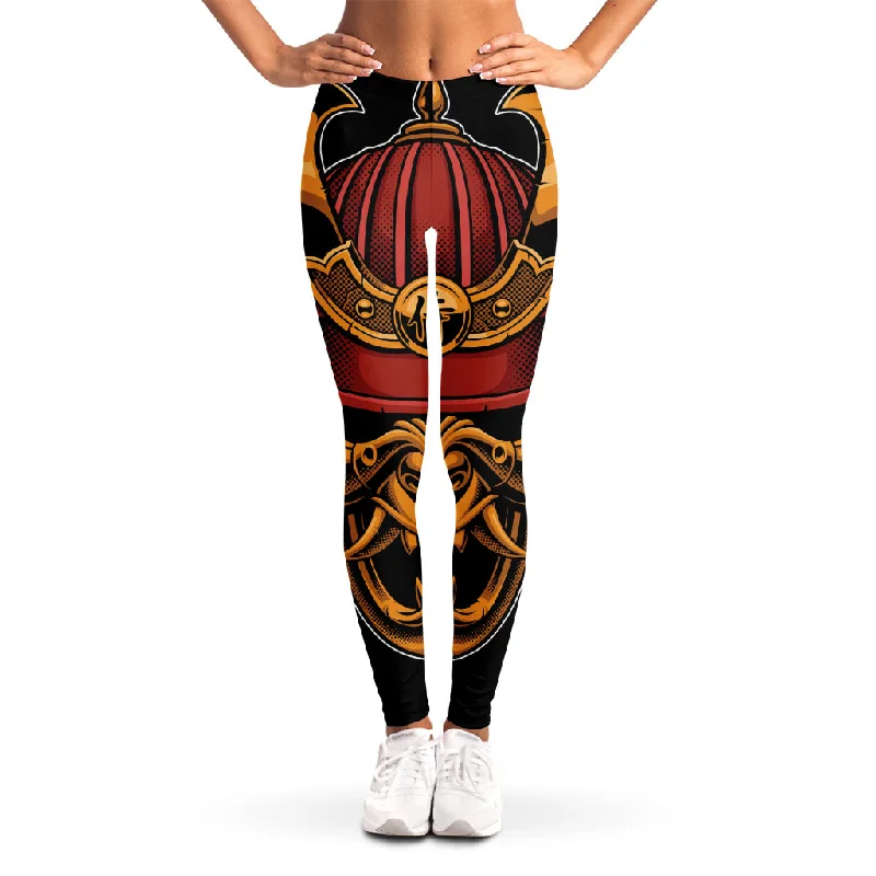 Price Buster Japanese Samurai Warrior Mask Print Women's Leggings