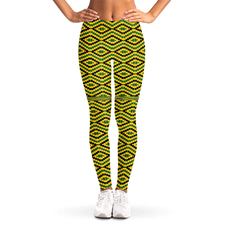 Deal Dash Kente African Pattern Print Women's Leggings