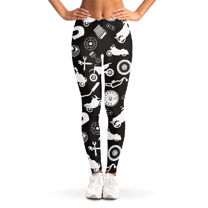 Value Deals Motorcycle Equipment Pattern Print Women's Leggings