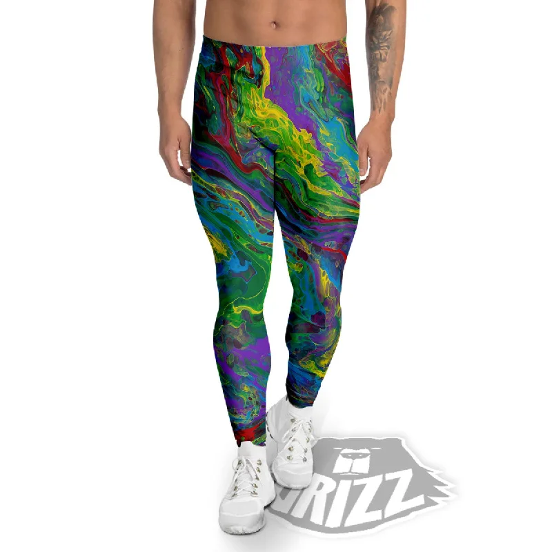 Price Slash Psychedelic Abstract Print Men's Leggings