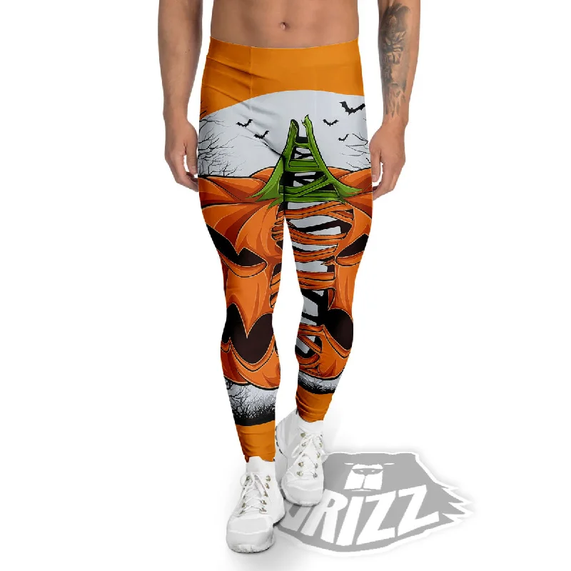 Seasonal Sale Pumpkin Halloween Character Print Men's Leggings
