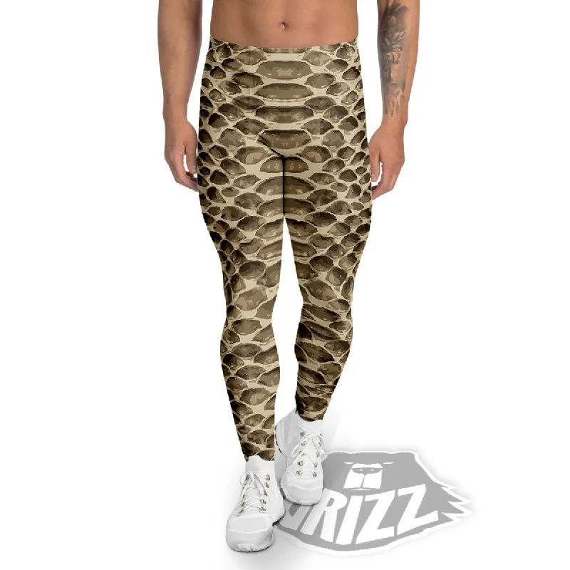 Exclusive Preview Snakeskin Beige Print Men's Leggings