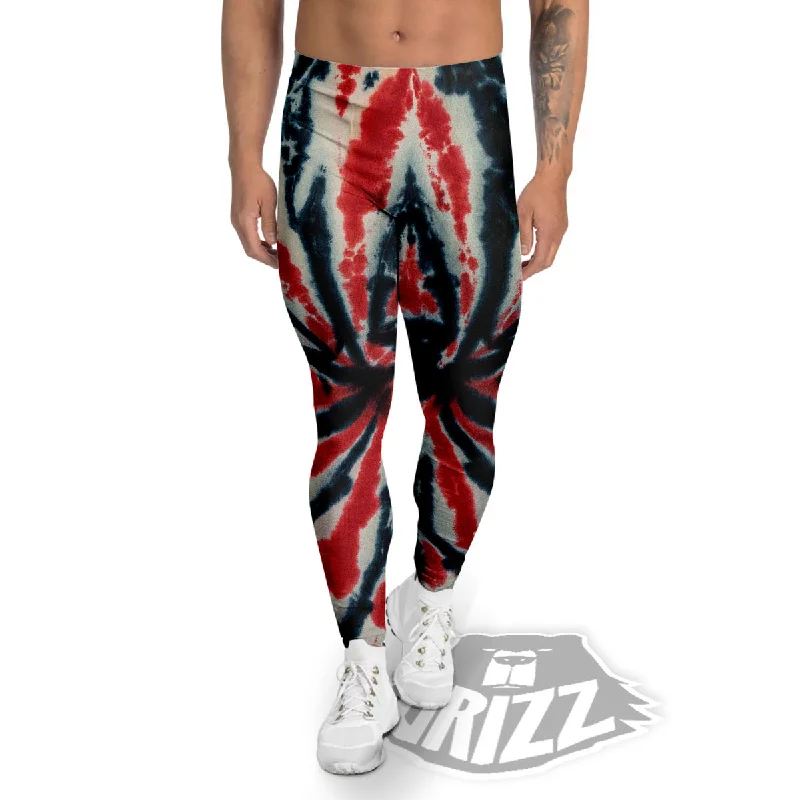 Hot Deal Spider Tie Dye Red And Black Print Men's Leggings