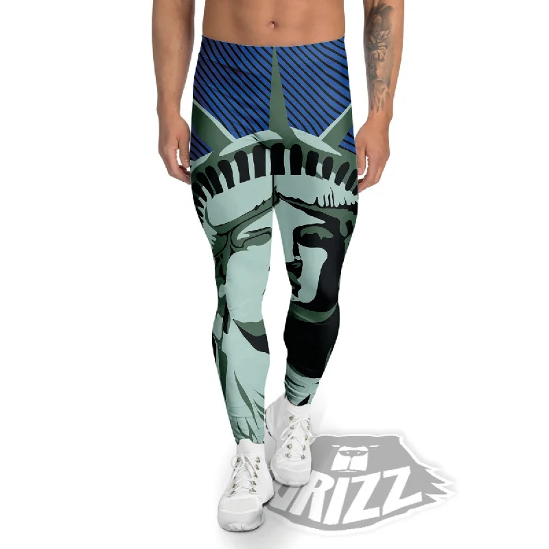 Closeout Statue Of Liberty American Print Men's Leggings