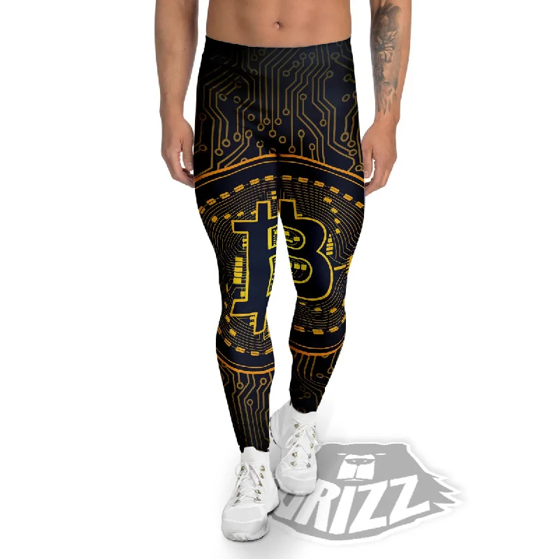 Discount Extravaganza Symbol Bitcoin Crypto Print Men's Leggings