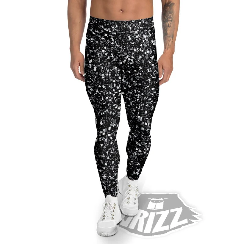 Exclusive Access Artwork Black Glitter Print Men's Leggings