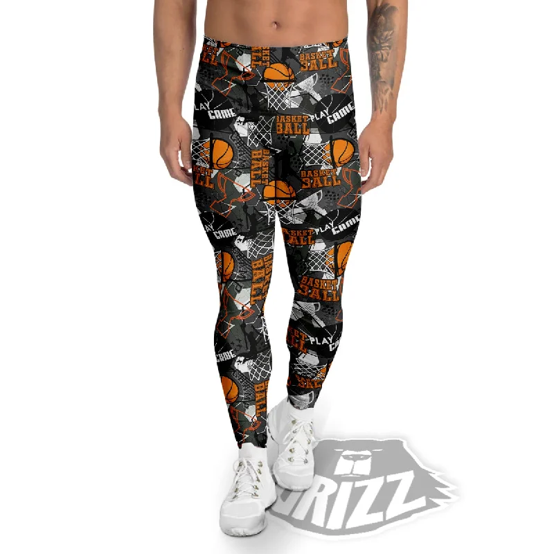 Limited Edition Theme Basketball Print Pattern Men's Leggings