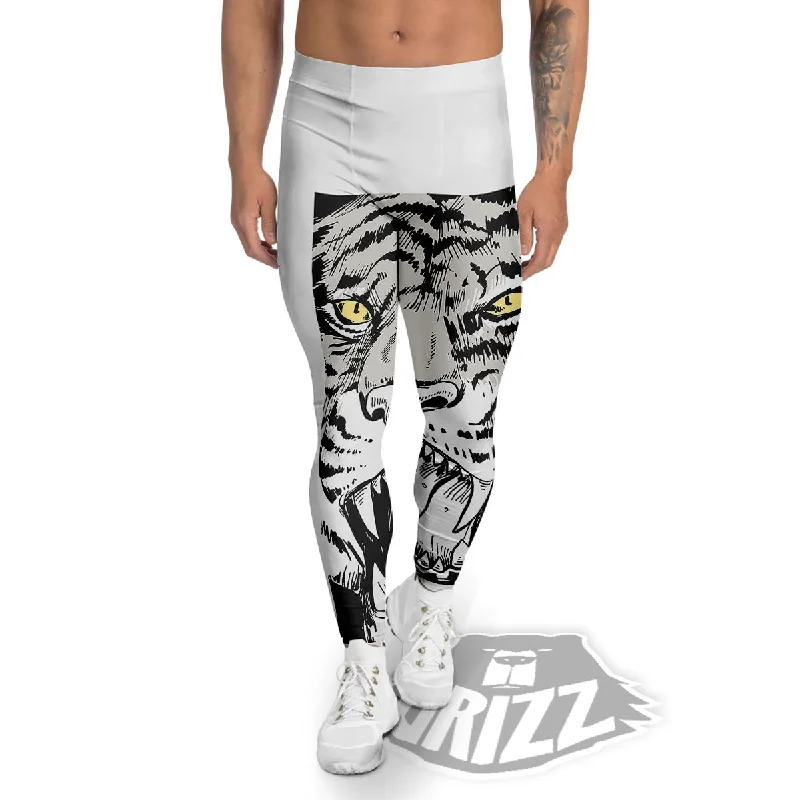Year-End Clearance Tiger Japanese Style Print Men's Leggings