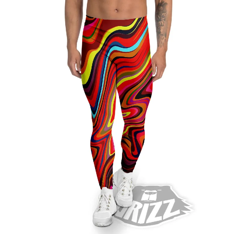 Can't Miss Trippy Abstract Liquid Print Men's Leggings