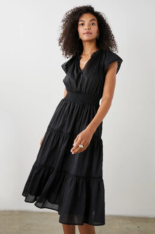 Exclusive Savings AMELLIA DRESS - TRUE BLACK LACE DETAIL