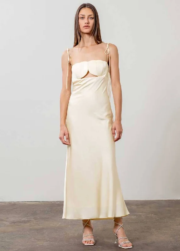 Deal of the Week Andie Satin Midi Dress - Light Yellow