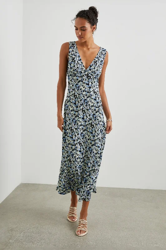 Fantastic Deals AUDRINA DRESS - MIDNIGHT MEADOW FLORAL