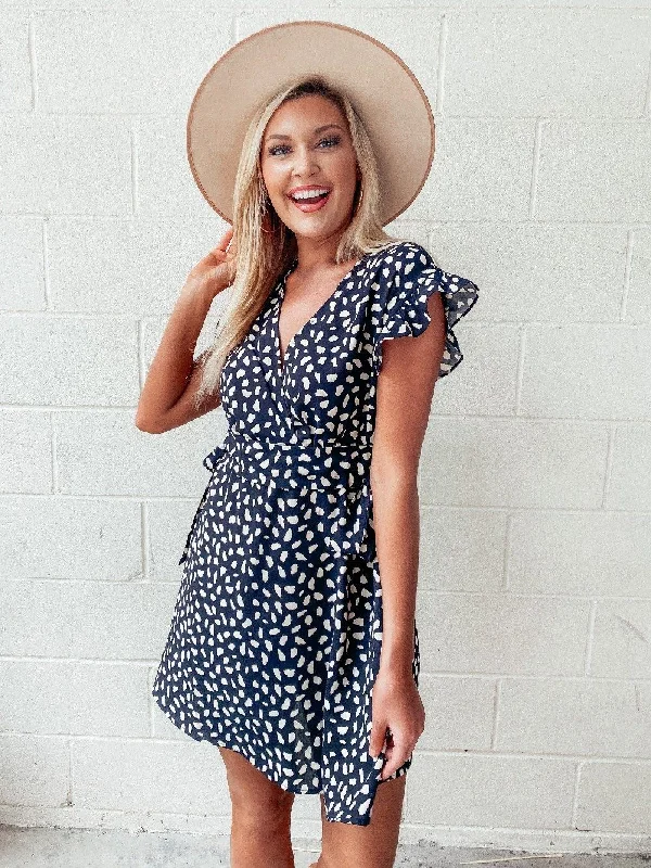 Price Buster Bailey Polka Dot Black Short Sleeve Dress