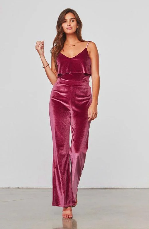 Markdowns BB Dakota Bert Fig Pink Velvet Jumpsuit