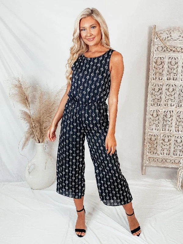 Early Access Black Medallion Print Jumpsuit
