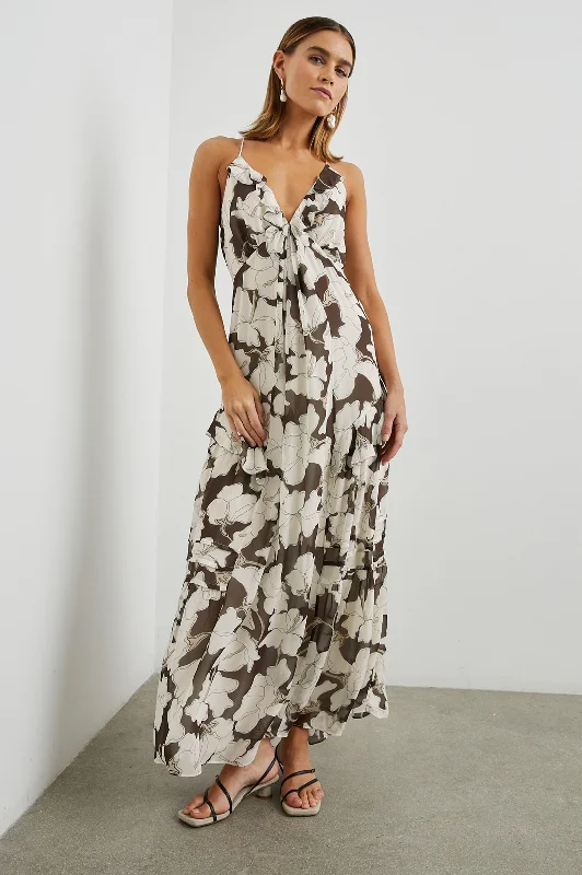 Fantastic Offers BOA DRESS - MOCHA FLORAL
