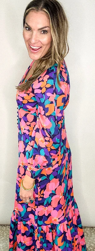 Markdown Madness BRIGHT FLORAL PRINT MAXI DRESS
