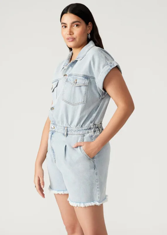 Big Discounts Calliope Romper - Stone Wash Blue