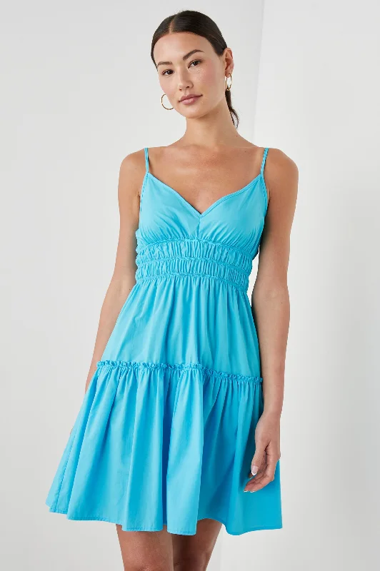 Hurry In CARMEN DRESS - BLUE SURF