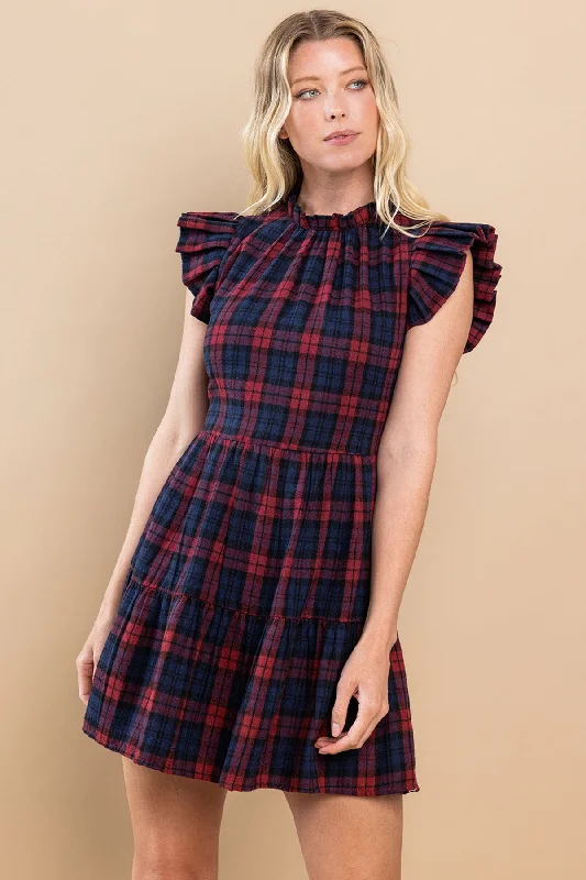 Final Markdown Plaid Pleated Dress
