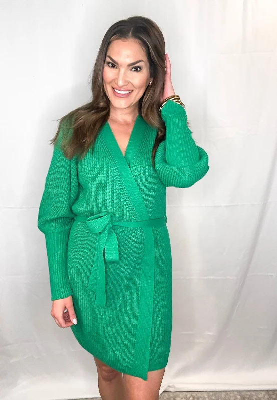 Flash Deals ClubSpecial Green Sweater Dress
