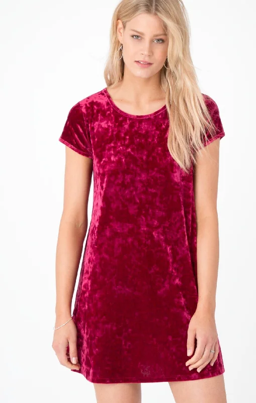 Midnight Madness Crushed Ruby Red Swing Dress Z Supply