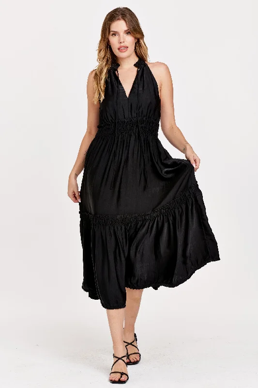 Super Bargain ESTHER HALTER TANK DRESS BLACK