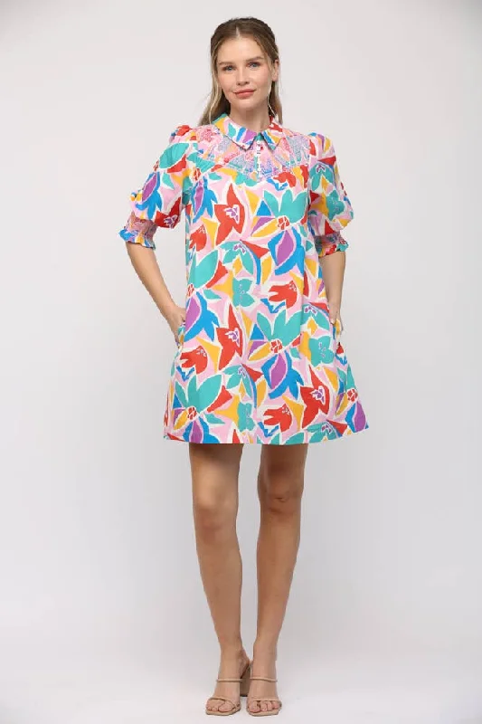 Quick Sale Torrance Abstract Floral Dress