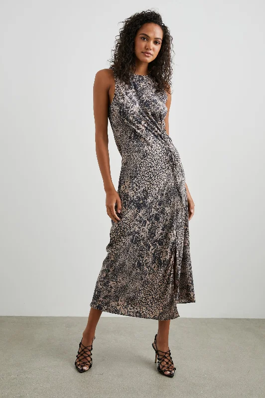 Unbeatable Prices GABRIELLA DRESS - TAUPE MIXED ANIMAL
