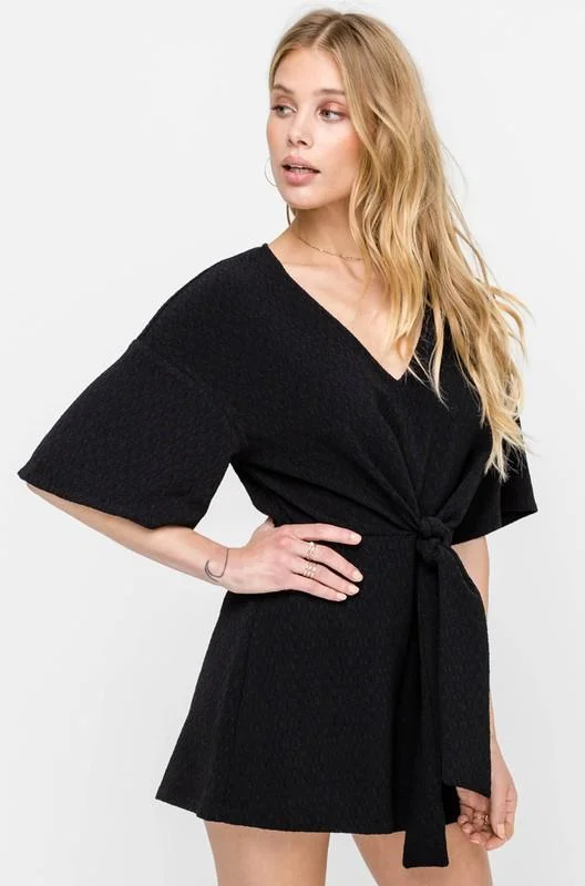 Best Bargains Black Short Sleeve Formal Romper