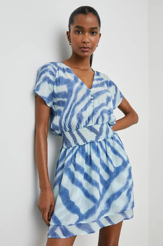 Exclusive Preview KARLA DRESS - BLUE WATERCOLOR STRIPES