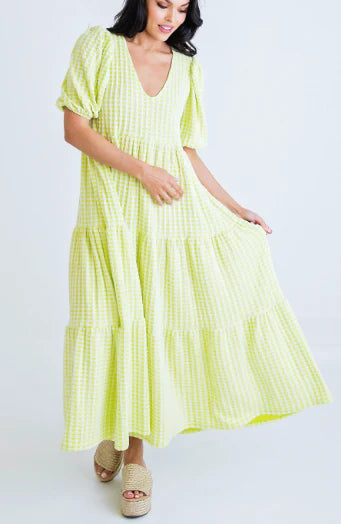 Factory Direct Sale Karlie Neon Lime Maxi Dress